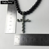 Stand Necklace Obsidian Skull