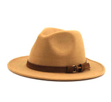 Women Men Wool Fedora Hat With Leather Ribbon Gentleman Elegant Lady Winter Autumn Wide Brim Jazz Church Panama Sombrero Cap