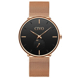 CIVO Black Casual Watches