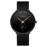 CIVO Black Casual Watches